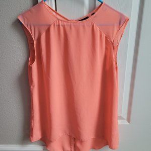 APT.9 Cap Sleeve Top With Button Up Back